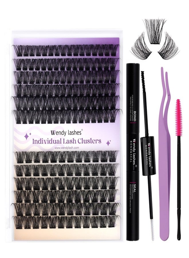 WENDY LASHES Lash Clusters Kit for Using at Home: Ultra-light, DIY, Natural, Fluffy, Wispy, Waterproof, Anime, Manga, Cat Eye, C Curl, 12-16mm, C3+C9, Wendy, FT318 - Image 1